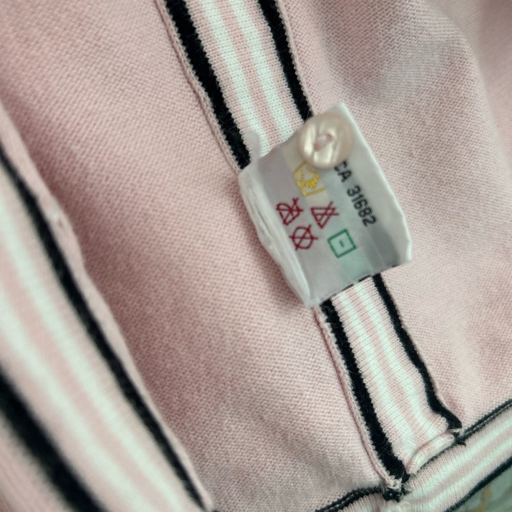 Vintage Baby Pink Cardigan & Matching Camisole Set – Black & White Trim - Picture 8 of 10